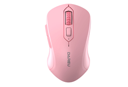 Мышь беспроводная Dareu LM115B Pink (розовый), DPI 800/1200/1600, подключение: ресивер 2.4GHz + Bluetooth, размер 107x59x38мм - фото 13365282