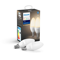 Свечка белая с цоколем E14 Philips HueW 5.5W B39 E14 EU 2P - фото 13373059