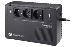 ИБП Back-Save BV Systeme Electric 800 ВА, автоматическая регулировка напряжения, 3 розетки Schuko, 230 В, 1 USB Type-A - фото 13374004