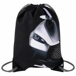 Мешок для обуви BRAUBERG PREMIUM, карман, подкладка, светоотражайка, 43х33 см, "Black car", 271623 - фото 13492432