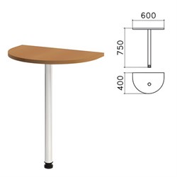 Стол приставной полукруг "Монолит", 600х400х750 мм, цвет орех гварнери (КОМПЛЕКТ) - фото 13492562