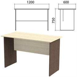 Стол письменный "Канц", 1200х600х750 мм, цвет дуб молочный/венге (КОМПЛЕКТ) - фото 13492565