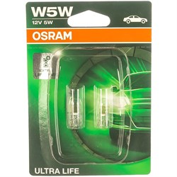 Автолампа OSRAM W5W W2.1*9.5d ULTRA LIFE 12V /1/10/50/200 - фото 13513873