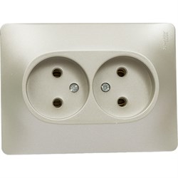 Двухместная розетка Systeme Electric GLOSSA - фото 13518818