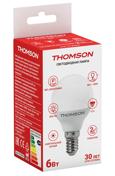 THOMSON LED GLOBE 6W 500Lm E14 4000K TH-B2032 - фото 13543432