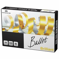 Бумага офисная А4, 80 г/м2, 500 л., марка А, BALLET BRILLIANT, Россия, 165% (CIE) - фото 13548357