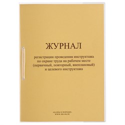 Журнал регистрации инструктажа на рабочем месте, 32 л., сшивка/пломба/обложка ПВХ, 130202 - фото 13550670