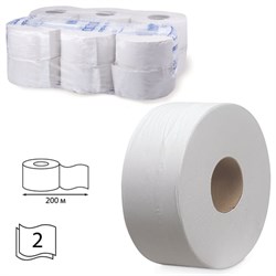 Бумага туалетная 200 м, KIMBERLY-CLARK Scott, КОМПЛЕКТ 12 шт., Performance Jumbo, 2-х слойная, белая, диспенсер 601544, 8512 - фото 13552114