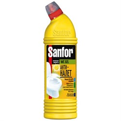 Средство для уборки туалета 750 г, SANFOR WC gel (Санфор гель) "Лимонная свежесть", 1550 - фото 13552584