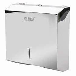 Диспенсер для полотенец LAIMA PROFESSIONAL INOX, (Система H2) Z-сложения, нержавеющая сталь, зеркальный, 605695 - фото 13552953