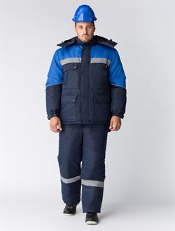 Костюм зимний Сибер СОП CH (тк.Таслан) п/к, т.синий/васильковый - фото 13560564