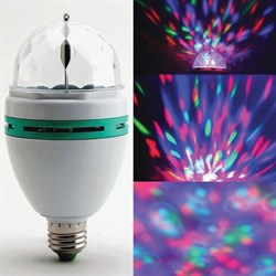 Светодиодная проекционная DISCO лампа ERGOLUX LED-A75DIS-3W-E27, вращение на 360 градусов, RGB, 14541 - фото 13562834