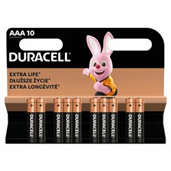 Батарейки КОМПЛЕКТ 10 шт., DURACELL Basic ОРИГИНАЛ, AAA (LR03, 24А), алкалиновые, мизинчиковые - фото 13562854