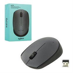 Мышь беспроводная LOGITECH M170, 2 кнопки + 1 колесо-кнопка, оптическая, черная, 910-004642 - фото 13562931