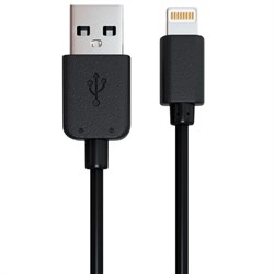 Кабель USB 2.0 - Lightning, 1 м, RED LINE, для подключения портативных устройств, черный, УТ000008646 - фото 13562951