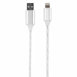 Кабель с LED подсветкой USB 2.0-Lightning, 1 м, RED LINE, белый, УТ000023148 - фото 13563111