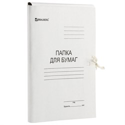 Папка для бумаг с завязками картонная BRAUBERG, 440 г/м2, до 200 листов, 110926 - фото 13568865