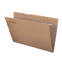 Подвесные папки A4/Foolscap (404х240 мм) до 80 л., КОМПЛЕКТ 10 шт., крафт-картон, STAFF, 270937 - фото 13569576