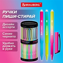 Ручка стираемая гелевая BRAUBERG "Grade", СИНЯЯ, soft-touch, узел 0,7 мм, линия письма 0,5 мм, 144208 - фото 13571021