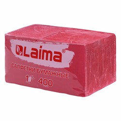 Салфетки бумажные 400 шт., 24х24 см, "Big Pack", красные, 100% целлюлоза, LAIMA, 114727 - фото 13573113