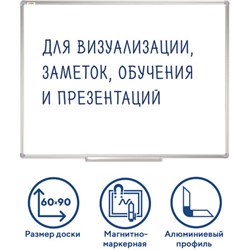 Доска магнитно-маркерная 60х90 см, алюминиевая рамка, Польша, STAFF Profit, 237721 - фото 13583299