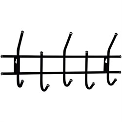 Вешалка настенная "Стандарт 2/5", 220х475х95 мм, 5 крючков, металл, черная - фото 13583534