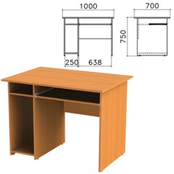 Стол компьютерный "Фея", 1000х700х750 мм, с тумбой, цвет орех милан, СФ05.5 - фото 13583630
