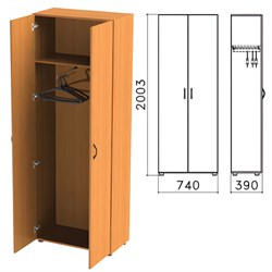 Шкаф для одежды "Фея", 740х390х2000 мм, цвет орех милан, ШФ17.5 - фото 13583639