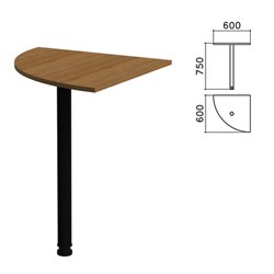 Стол приставной угловой "Канц", 600х600х750 мм, цвет орех пирамидальный (КОМПЛЕКТ) - фото 13583795