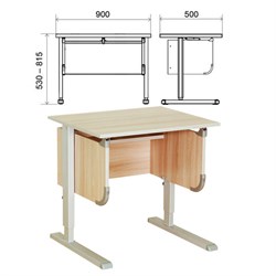 Стол-парта регулируемый "ДЭМИ" СУТ.28, 900х530х530-815 мм, серый/ясень (КОМПЛЕКТ) - фото 13583849