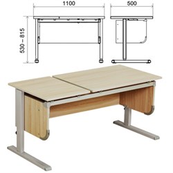 Стол-парта регулируемый "ДЭМИ" СУТ.29, 1117х530х530-815 мм, серый/ясень (КОМПЛЕКТ) - фото 13583850