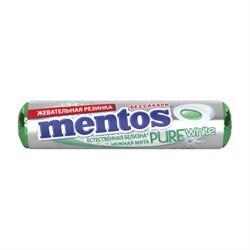 Жевательная резинка MENTOS Pure White "Нежная мята", 15,5 г, 87548 - фото 13590454