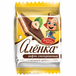 Вафли "Аленка" с молочной начинкой и орехами в индивидуальных упаковках, гофрокороб 1,38 кг, ТК23396 - фото 13591453