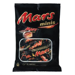 Батончики шоколадные мини MARS "Minis" с нугой и карамелью в молочном шоколаде, 182 г, 2261 - фото 13591466