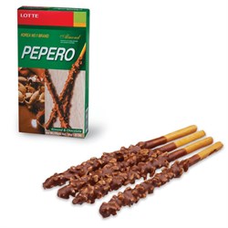 Печенье-соломка LOTTE "Pepero Almond", в шоколадной глазури с миндалем, в картонной упаковке, 36 г, Корея, 62004MO - фото 13591650