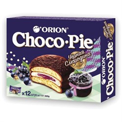 Печенье ORION "Choco Pie Black Currant" темный шоколад с черной смородиной, 360 г (12 штук х 30 г), О0000013002 - фото 13591696