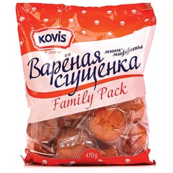 Кекс KOVIS "Мини-маффины" с кремом вареная сгущенка, 470 г, пакет, 6241 - фото 13591704