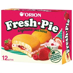 Печенье ORION "Fresh-Pie Strawberry-raspberry", клубника-малина, 300 г (12 штук х 25 г), О0000017465 - фото 13591717