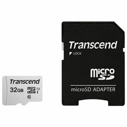 Карта памяти microSDHC 32 GB TRANSCEND UHS-I U3, 95 Мб/сек (class 10), адаптер, TS32GUSD300S-A - фото 13595166