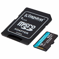 Карта памяти microSDXC 64GB KINGSTON Canvas Go Plus UHS-I U3, 170 Мб/с (class 10), SDCG3/64GB - фото 13595183