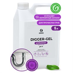 Средство для прочистки канализационных труб 5,3 кг GRASS DIGGER-GEL, гель, щелочное, 125206 - фото 13601973