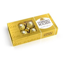 Конфеты шоколадные FERRERO "Rocher" с лесным орехом, 75 г, пенал, 09020СТ0000114 - фото 13603744