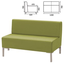 Диван мягкий двухместный &quot;Хост&quot; М-43, 1200х620х780 мм, без подлокотников, экокожа, светло-зеленый