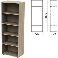 Шкаф (стеллаж) "Приоритет", 720х420х2000 мм, 4 полки, кронберг, К-934, К-934 кронберг - фото 13605110