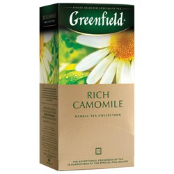 Чай GREENFIELD "Rich Camomile" травяной ромашковый, 25 пакетиков в конвертах по 1,5 г, 0432-10 - фото 13607695