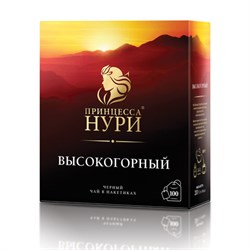 Чай ПРИНЦЕССА НУРИ "Высокогорный" черный, 100 пакетиков по 2 г, 0201-18-А6 - фото 13607703