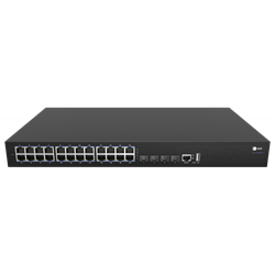 Коммутатор Fplus FCS-2328TX-P, 24 порта 10/100/1000BASE-T RJ45 POE+ (до 400Вт), 4 порта 10GE SFP+, 2 блока питания AC 220В, высота 1RU