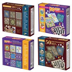 Игра настольная "50 игр для всей семьи", АССОРТИ, 10 КОР - фото 13623582