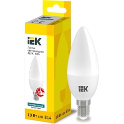 Лампа IEK LED ALFA C35 свеча 10Вт 230В 4000К E14 - фото 13626720