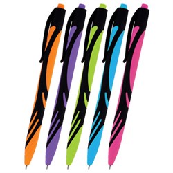 Ручка шариковая автоматическая BRAUBERG ULTRA COLOR NEON, soft-touch, СИНЯЯ, пишущий узел 0,7 мм, линия письма 0,35 мм, 144203 - фото 13642794